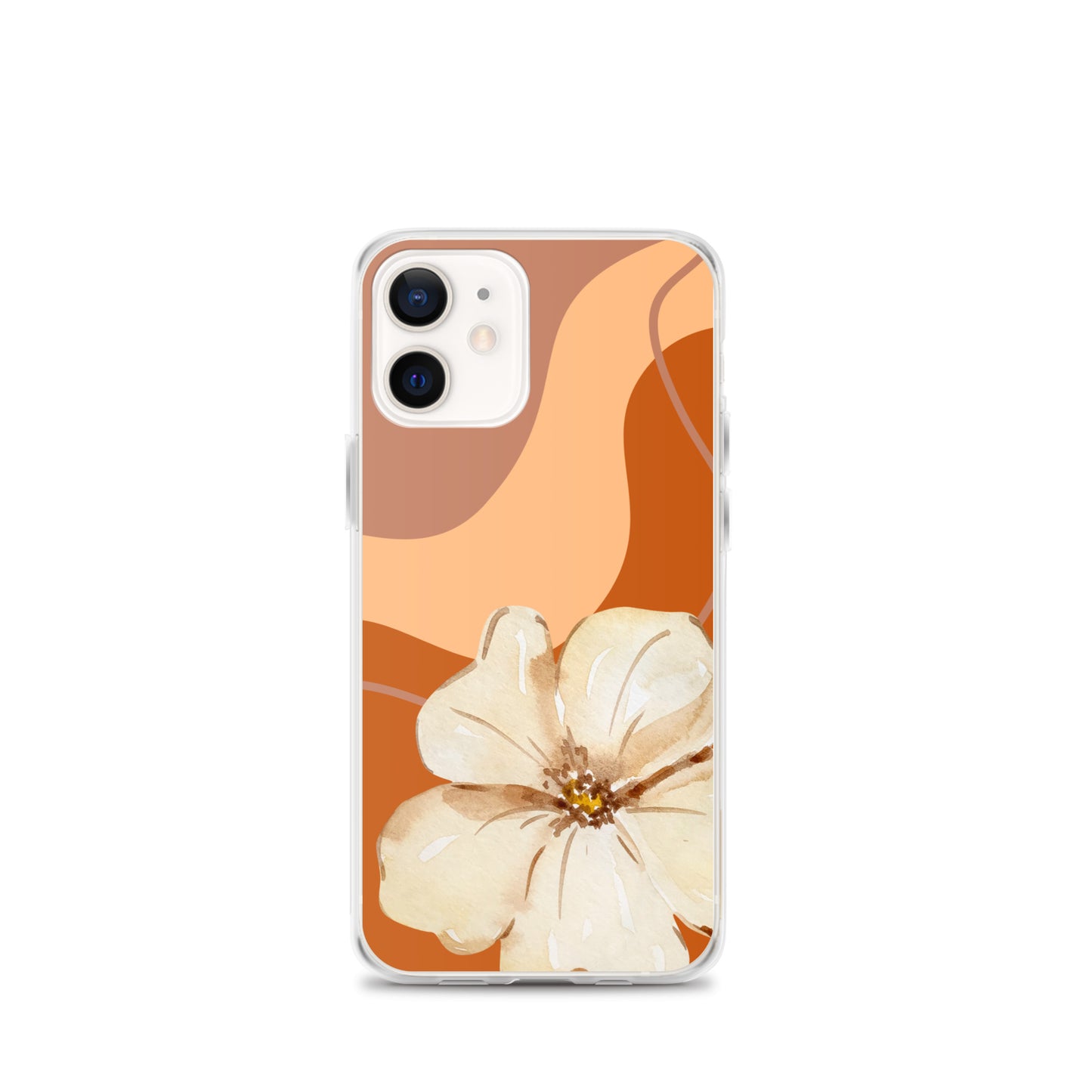Fall Beige Color with White Flower- Clear Case for iPhone®