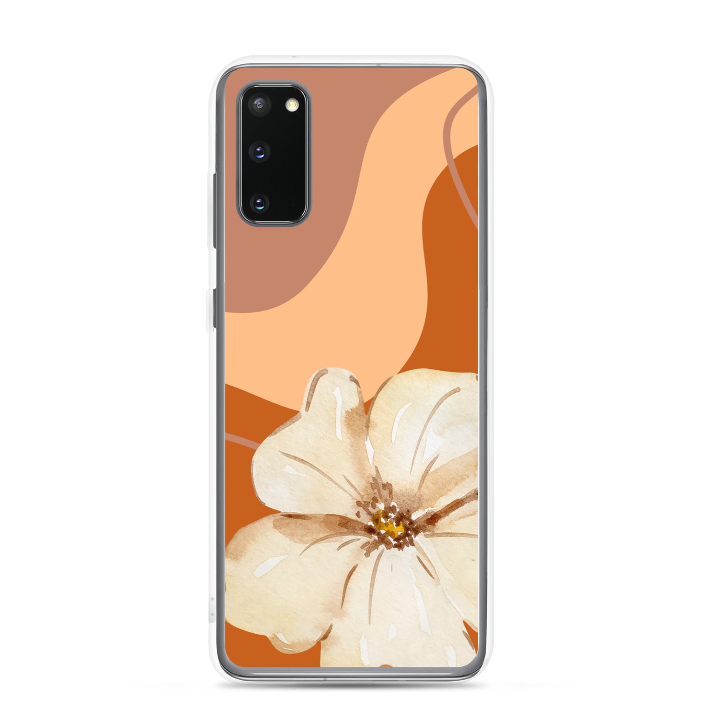 Fall Beige Color with White Flower - Clear Case for Samsung®