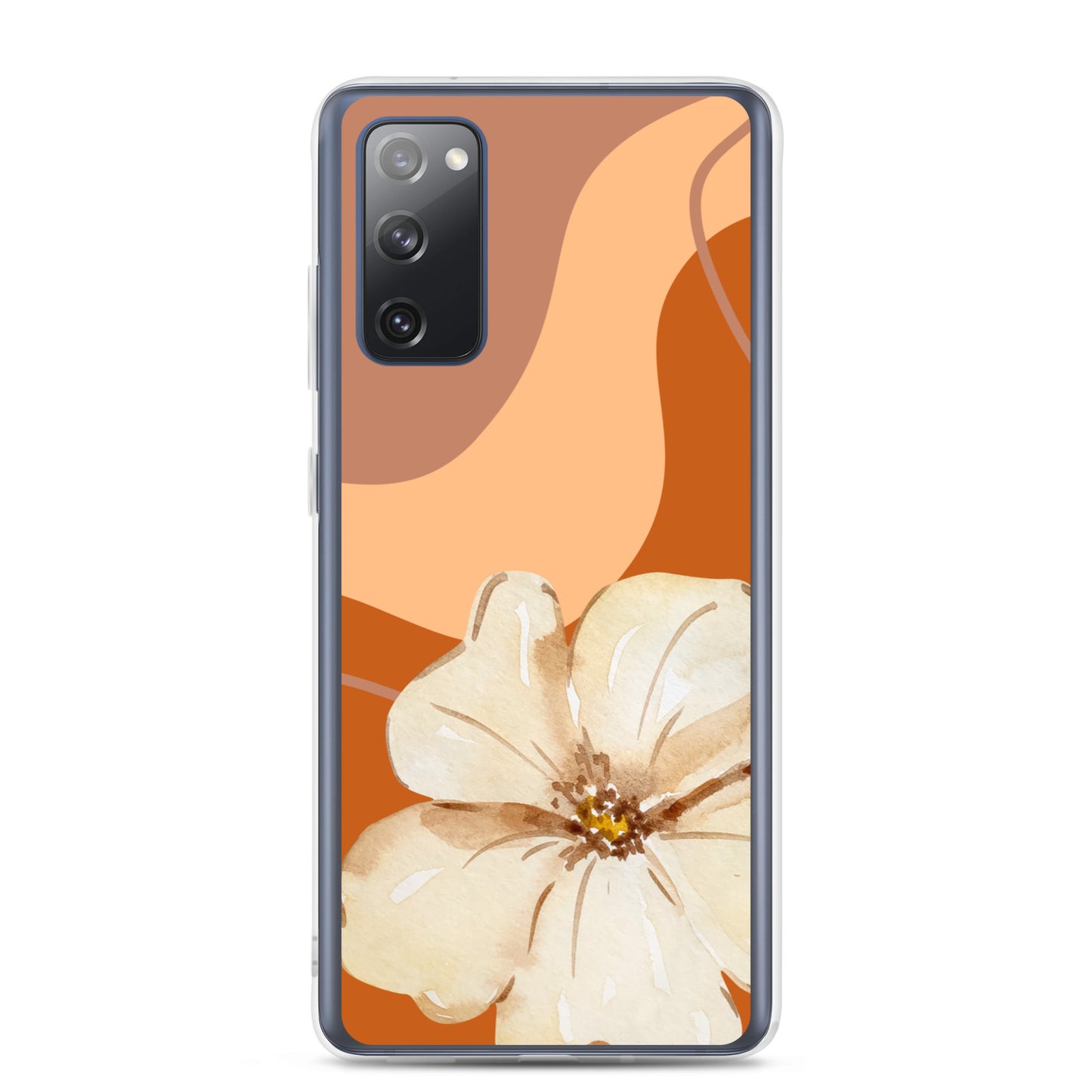 Fall Beige Color with White Flower - Clear Case for Samsung®