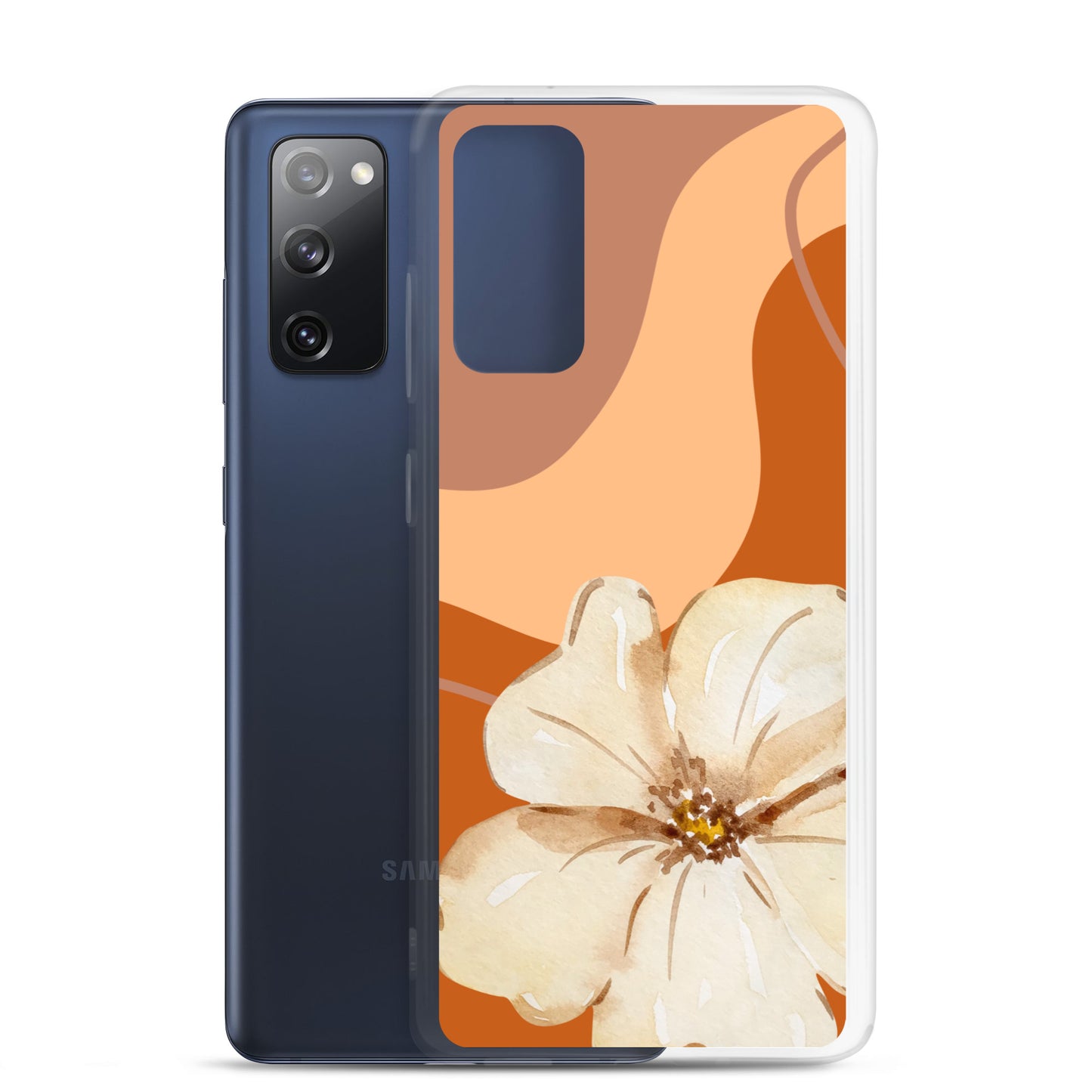Fall Beige Color with White Flower - Clear Case for Samsung®