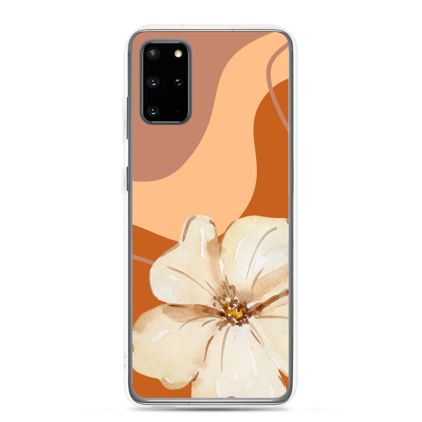 Fall Beige Color with White Flower - Clear Case for Samsung®