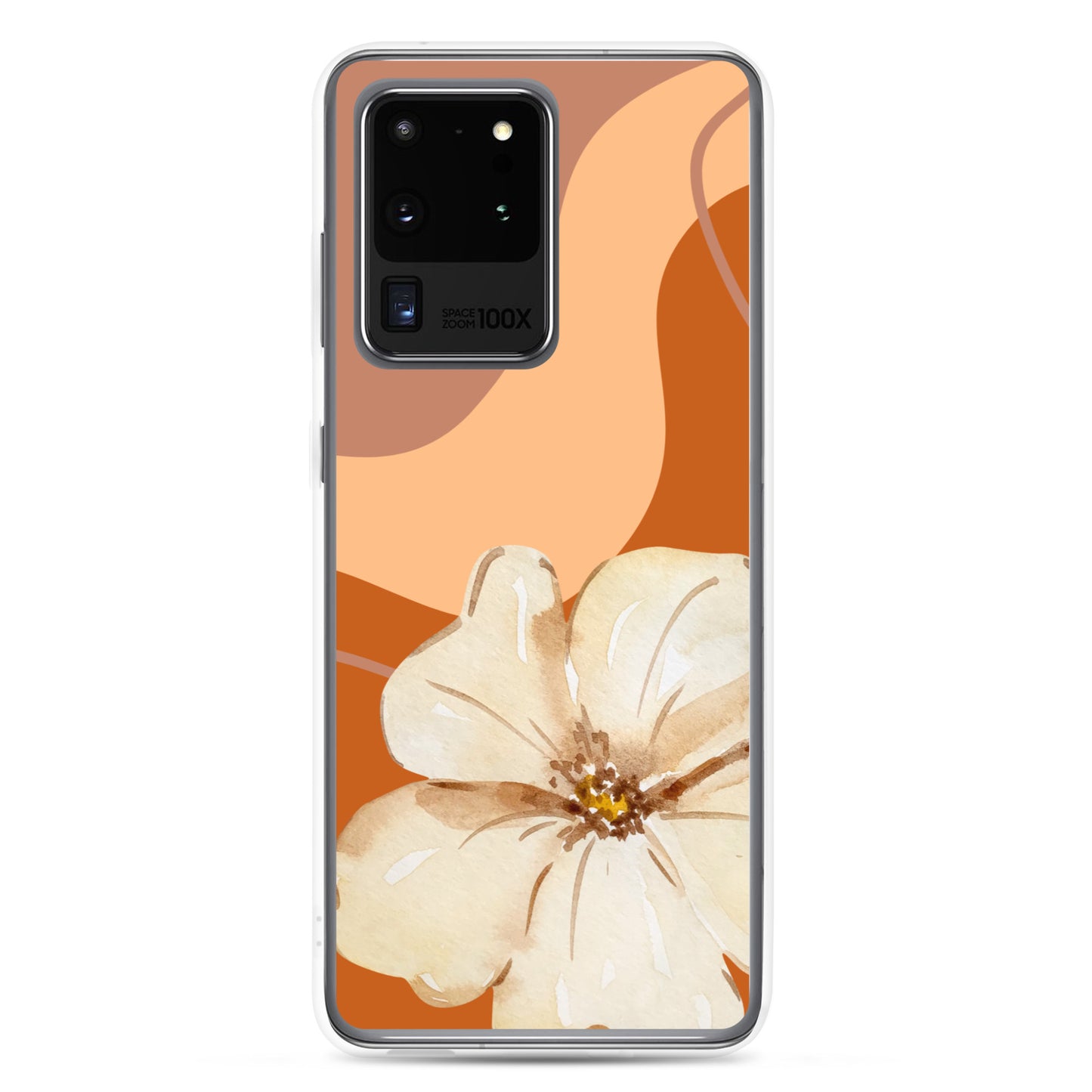 Fall Beige Color with White Flower - Clear Case for Samsung®