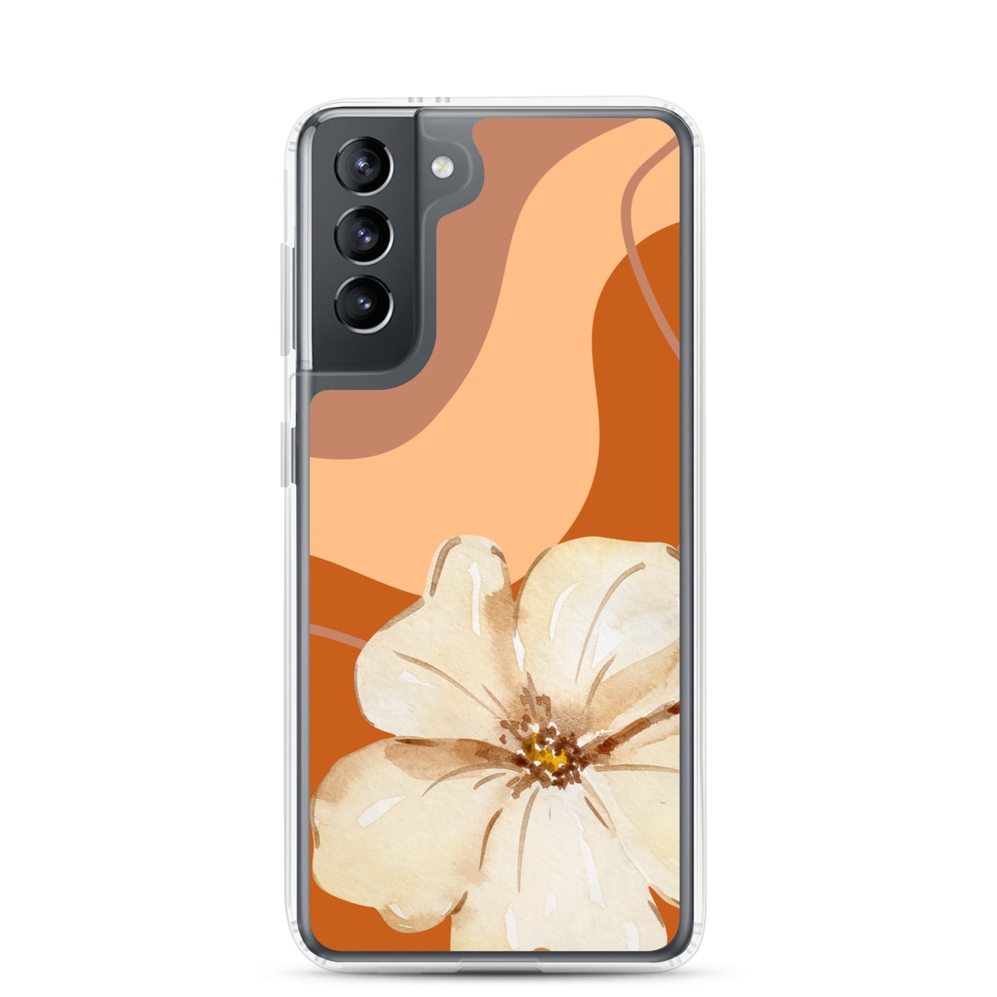 Fall Beige Color with White Flower - Clear Case for Samsung®