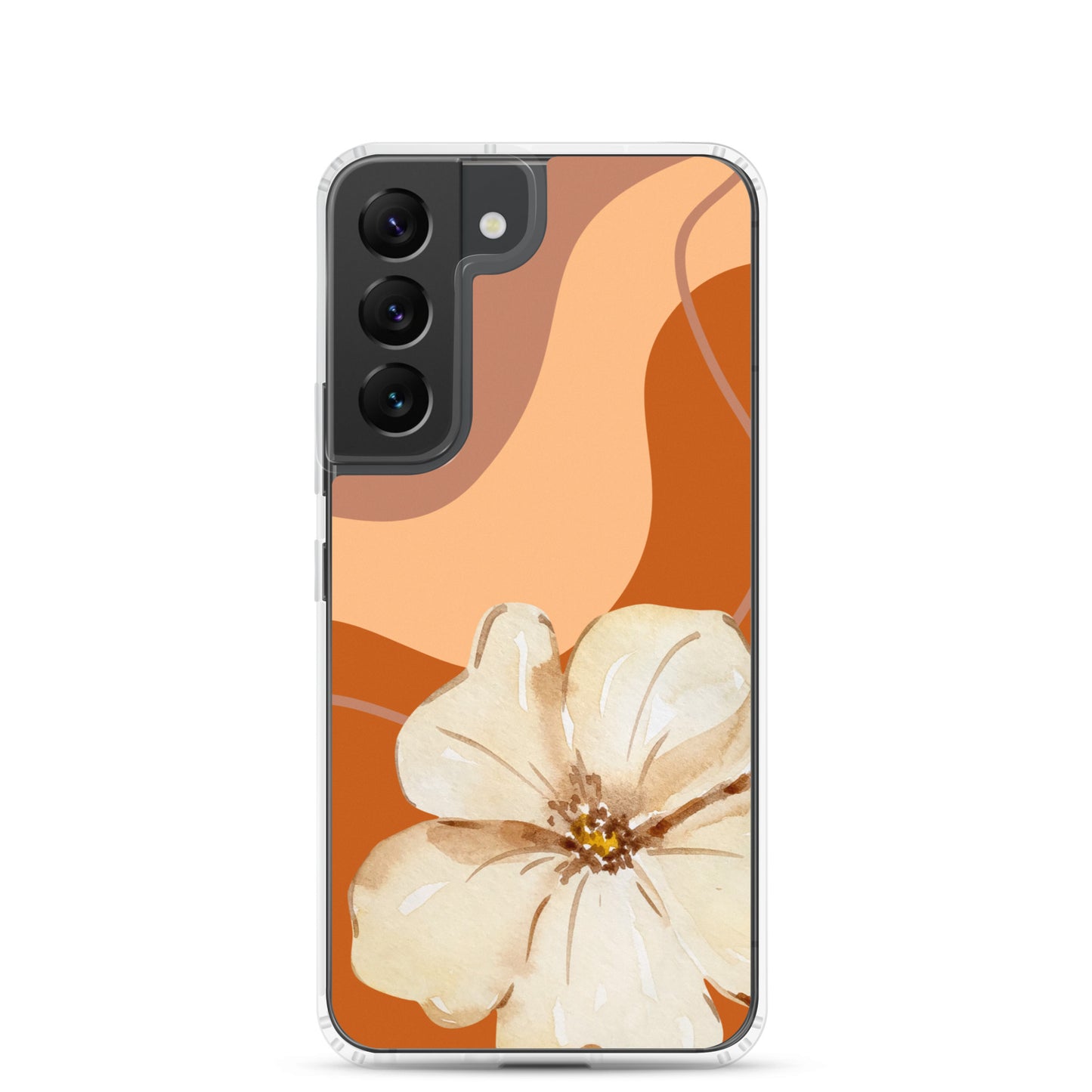 Fall Beige Color with White Flower - Clear Case for Samsung®