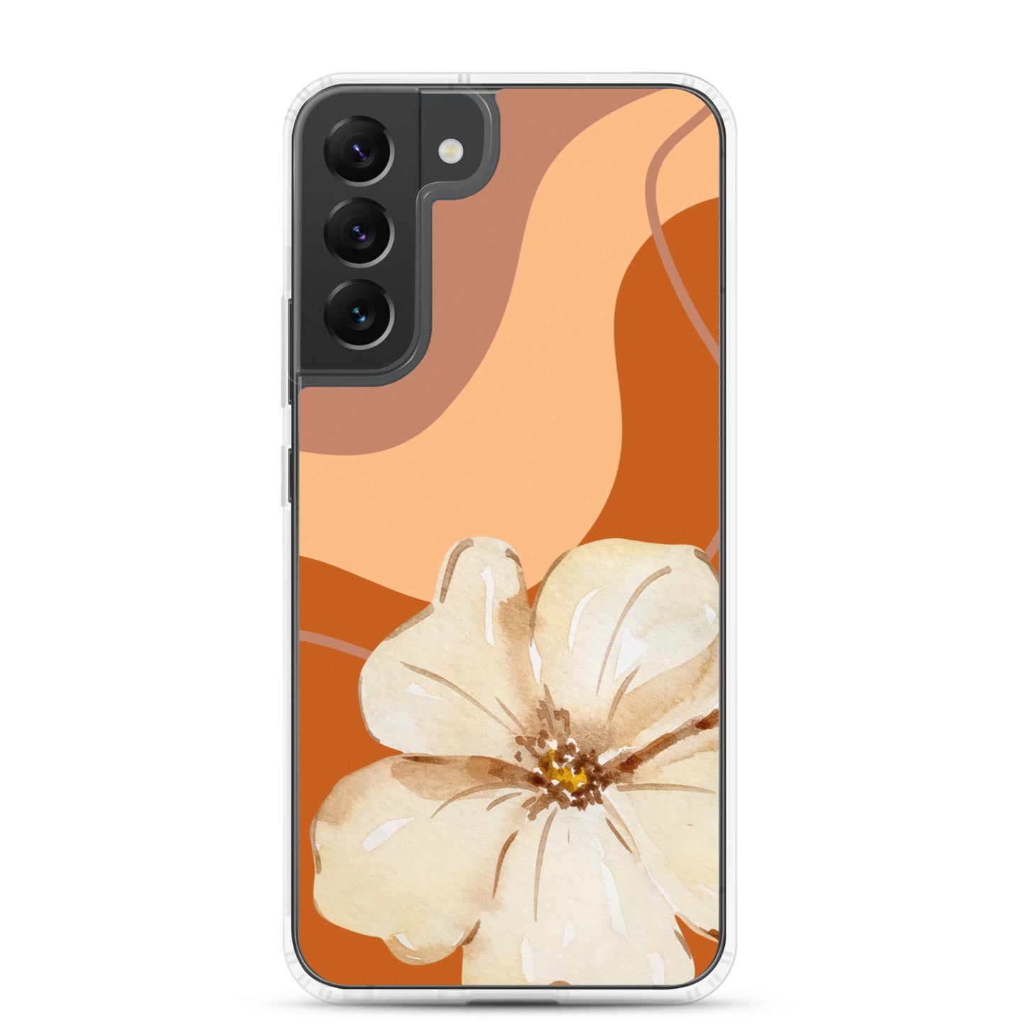 Fall Beige Color with White Flower - Clear Case for Samsung®