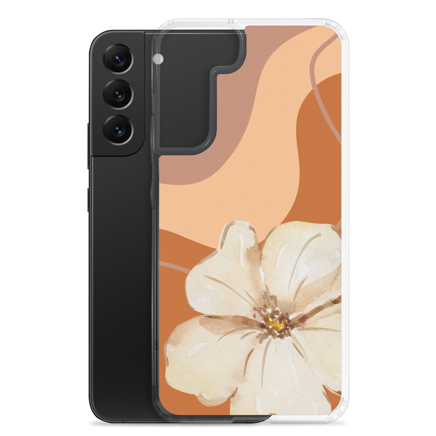 Fall Beige Color with White Flower - Clear Case for Samsung®