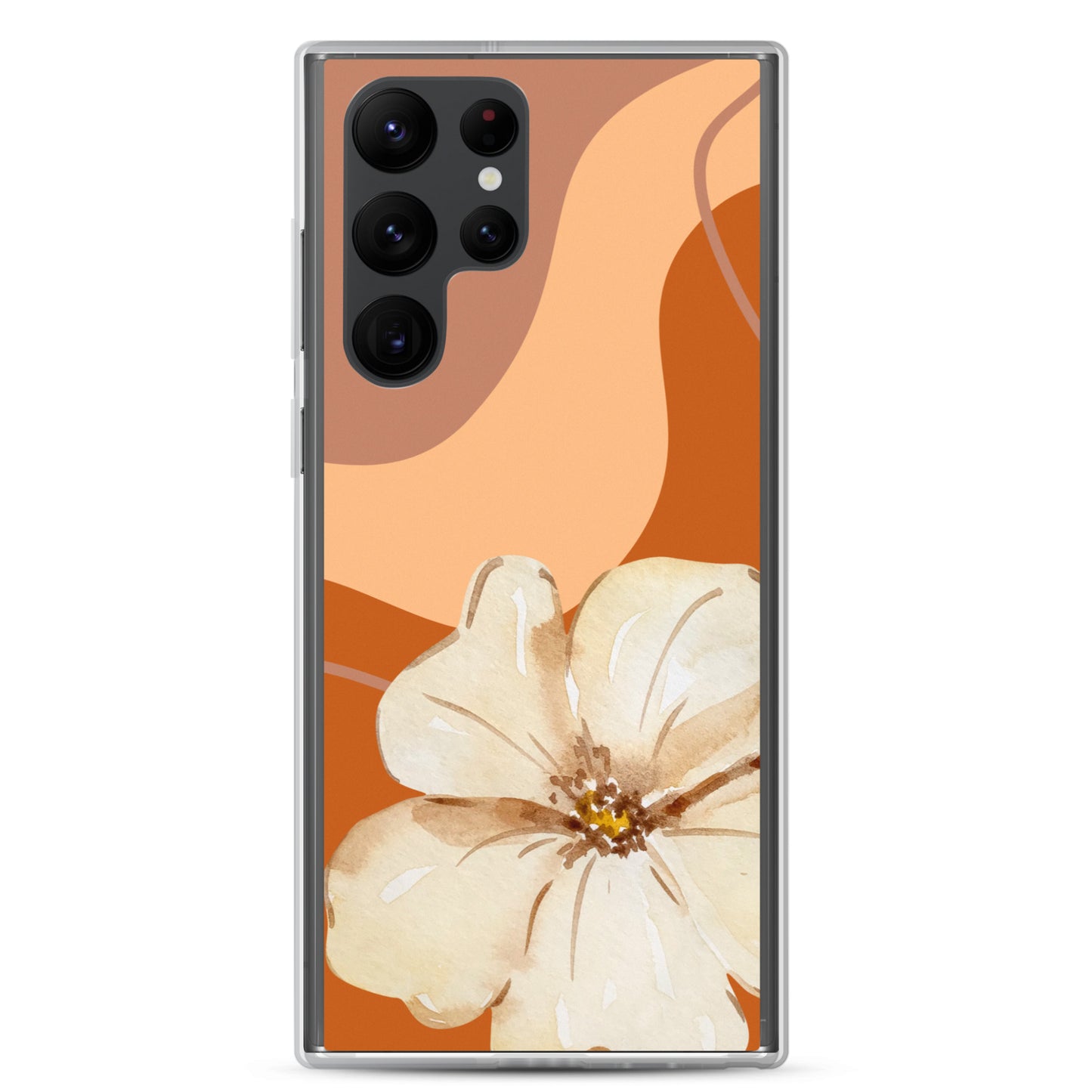 Fall Beige Color with White Flower - Clear Case for Samsung®