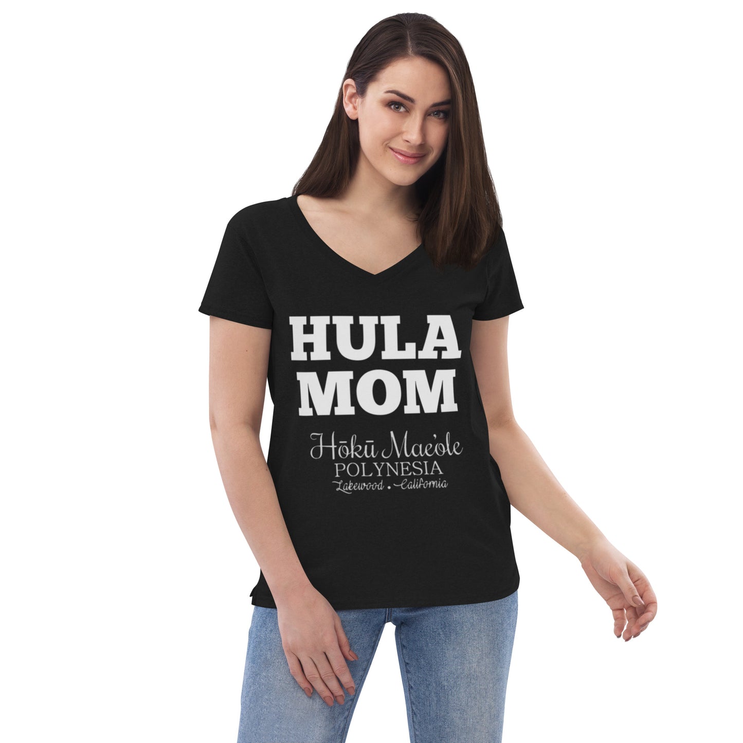 HULA MOM - Women’s recycled v-neck t-shirt