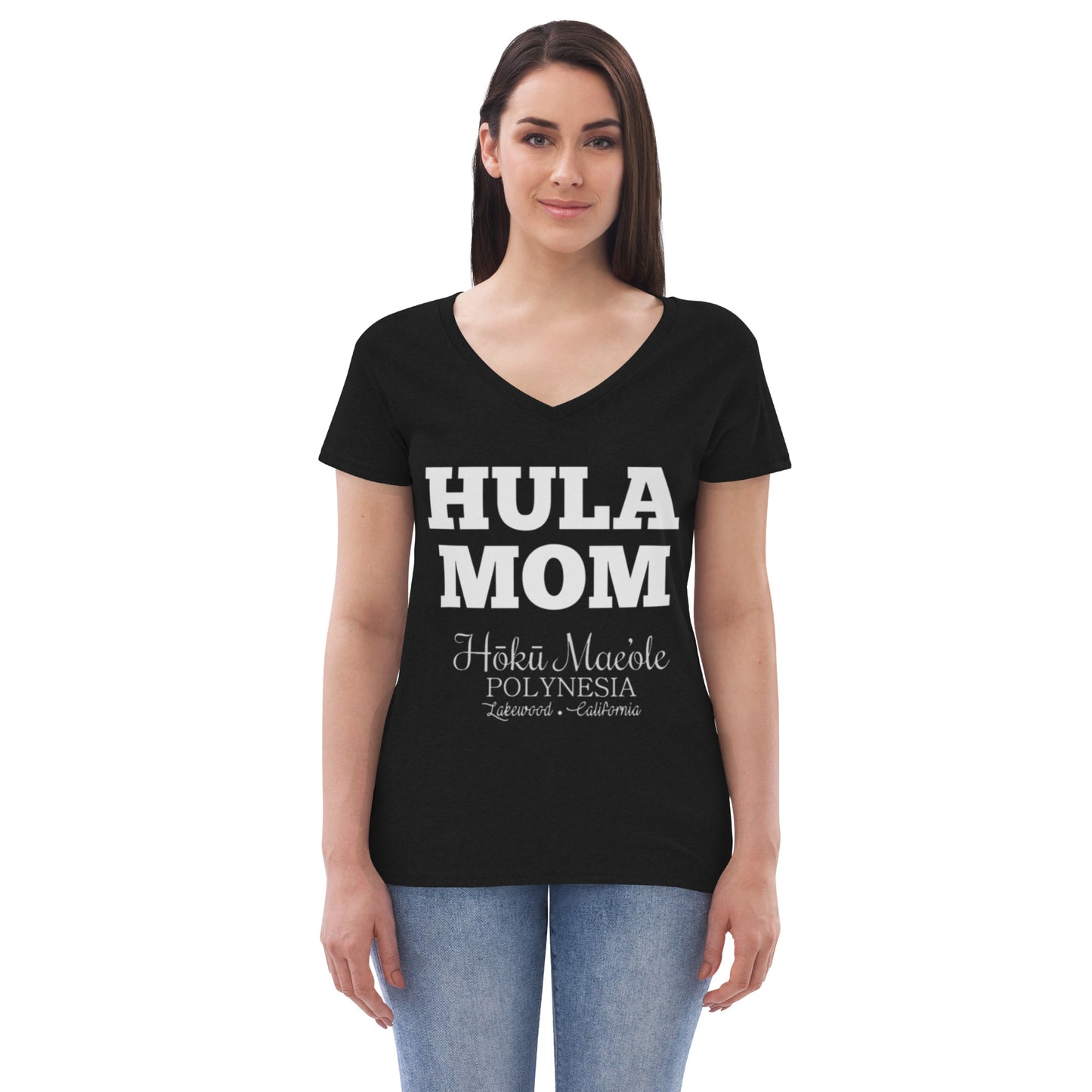 HULA MOM - Women’s recycled v-neck t-shirt