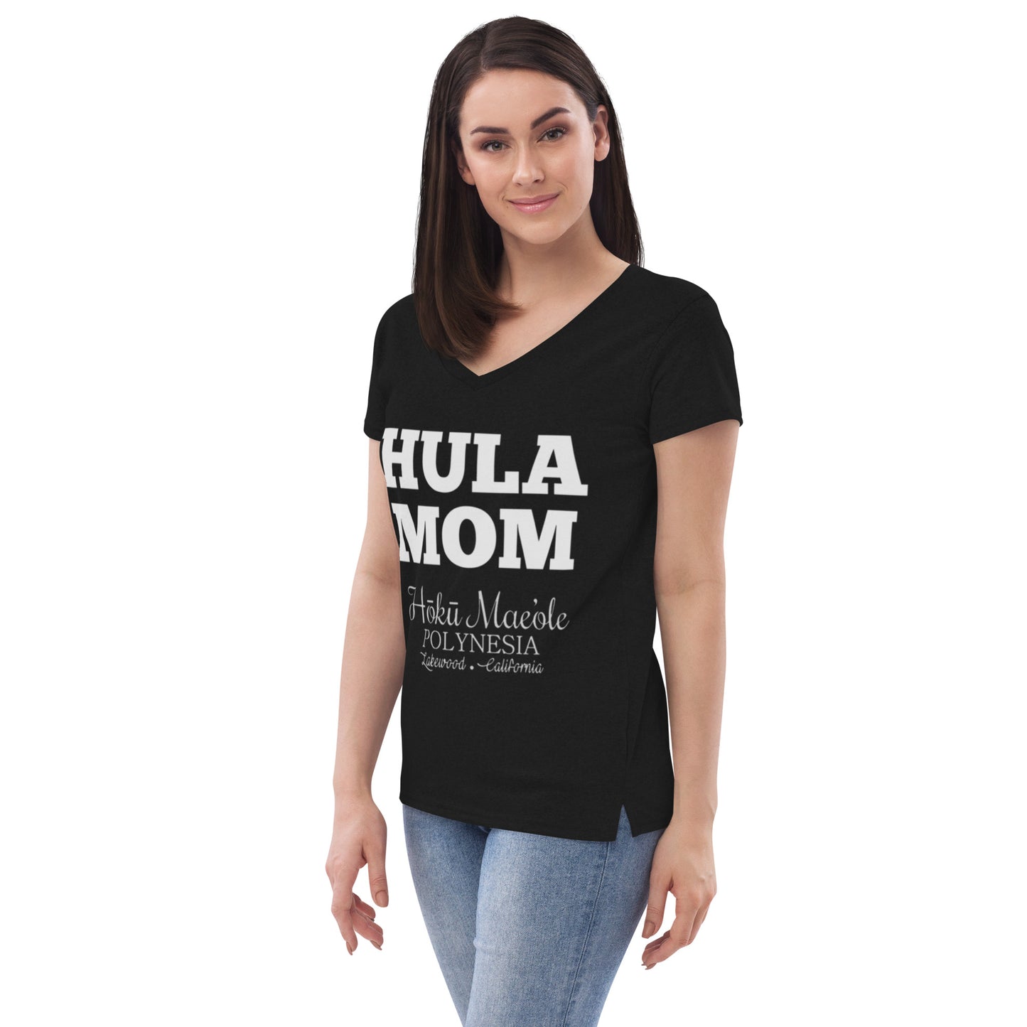 HULA MOM - Women’s recycled v-neck t-shirt