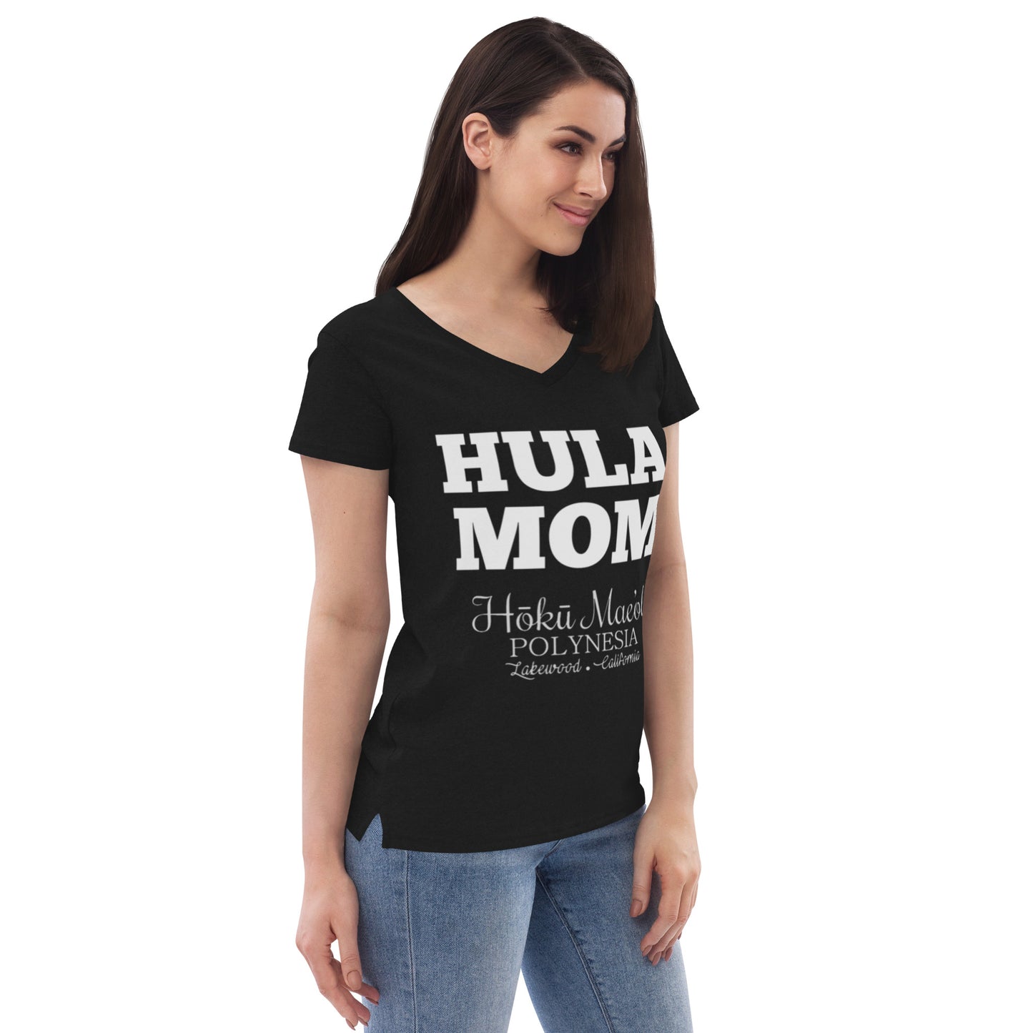 HULA MOM - Women’s recycled v-neck t-shirt