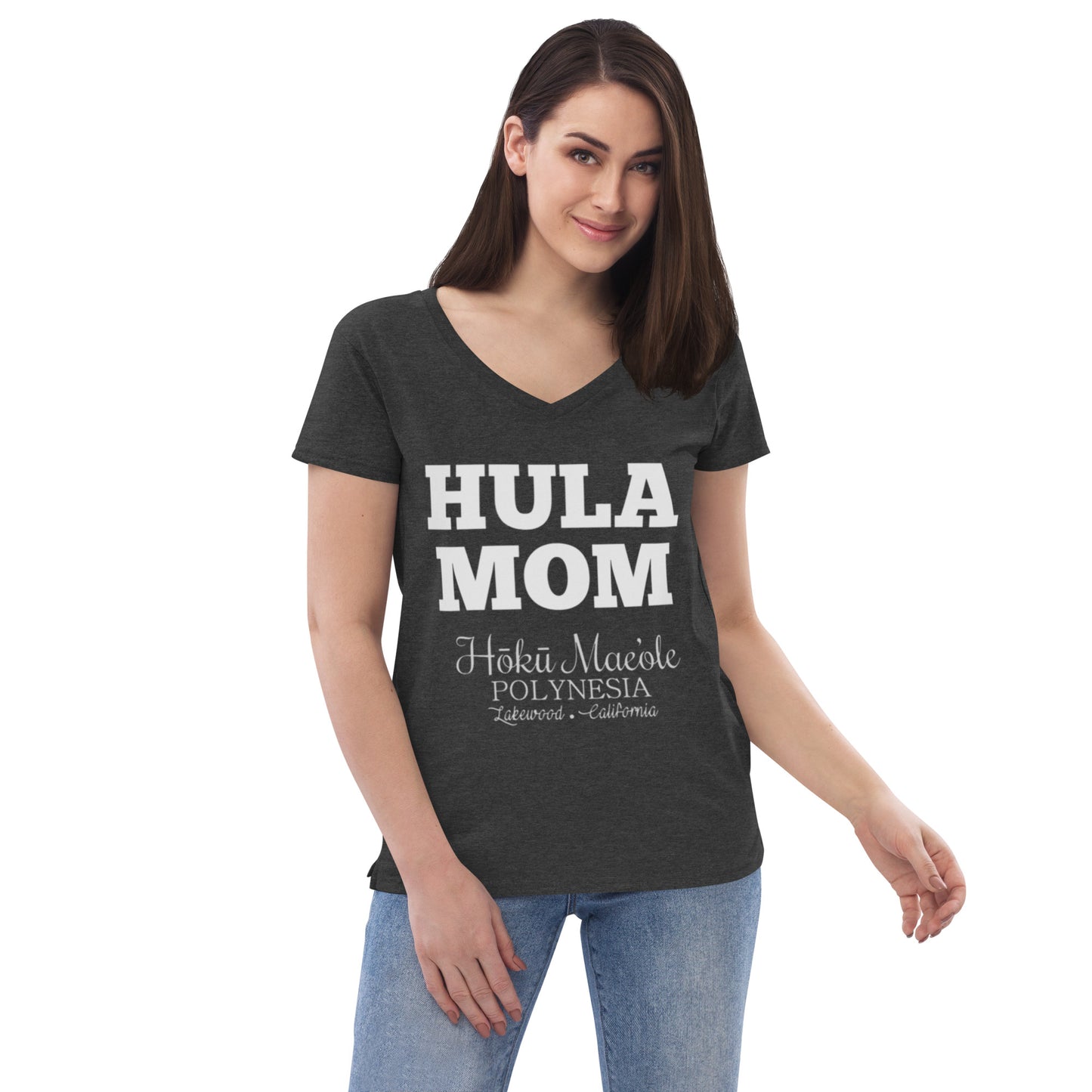 HULA MOM - Women’s recycled v-neck t-shirt