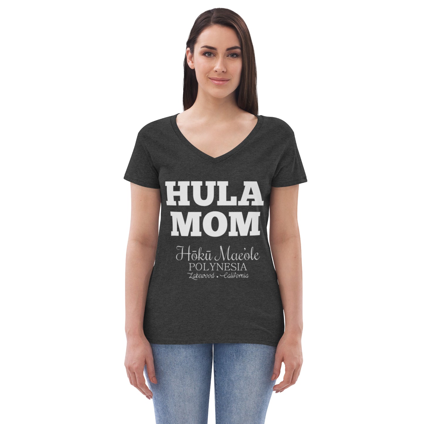 HULA MOM - Women’s recycled v-neck t-shirt