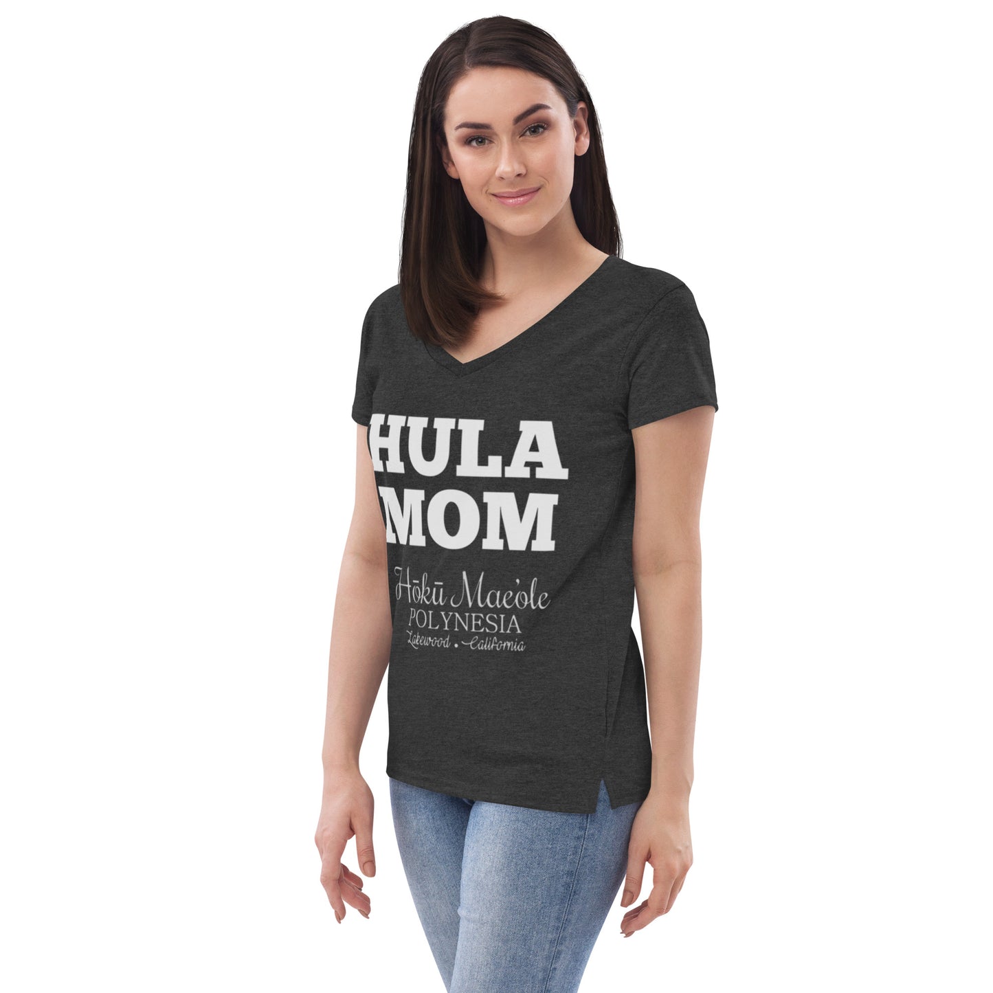 HULA MOM - Women’s recycled v-neck t-shirt