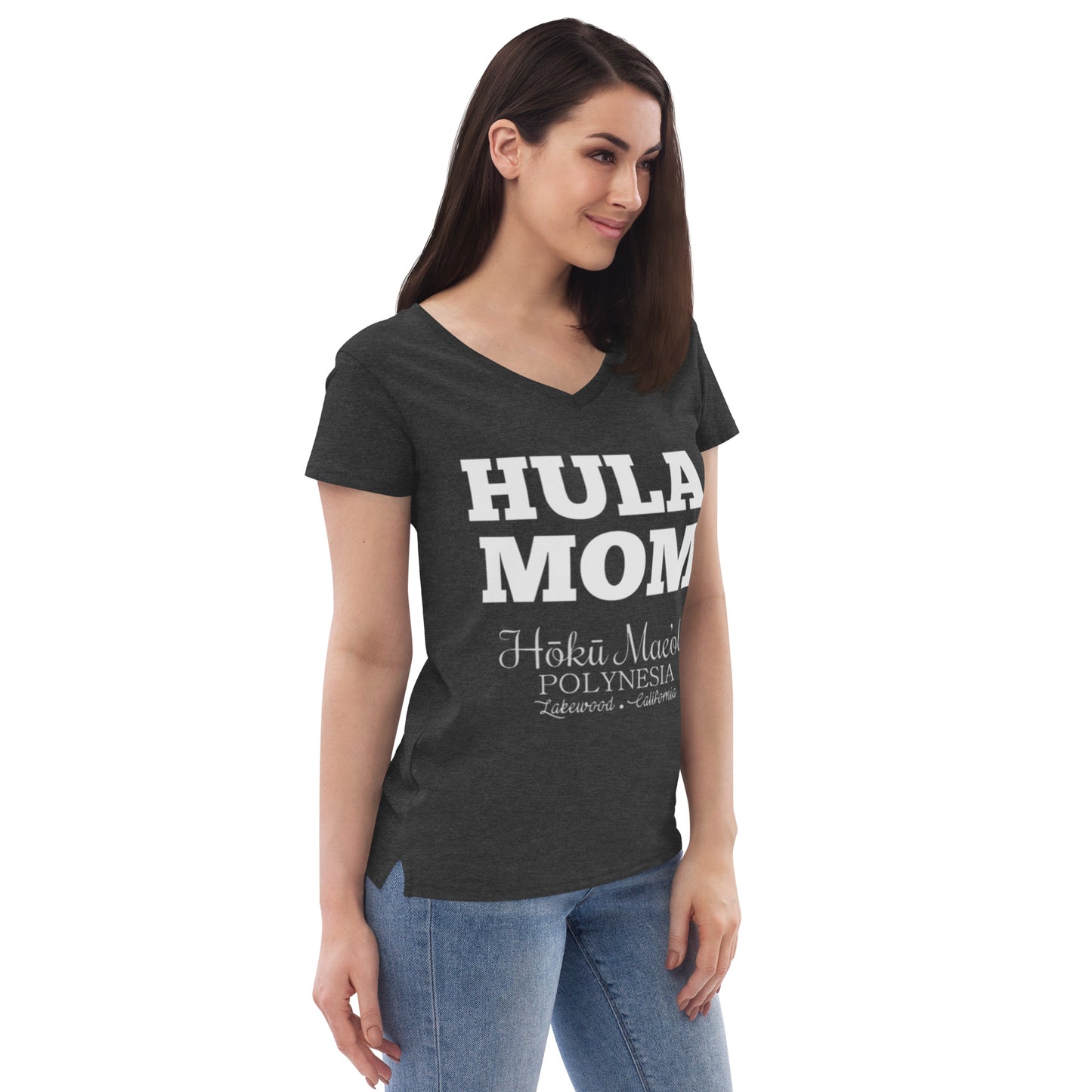 HULA MOM - Women’s recycled v-neck t-shirt