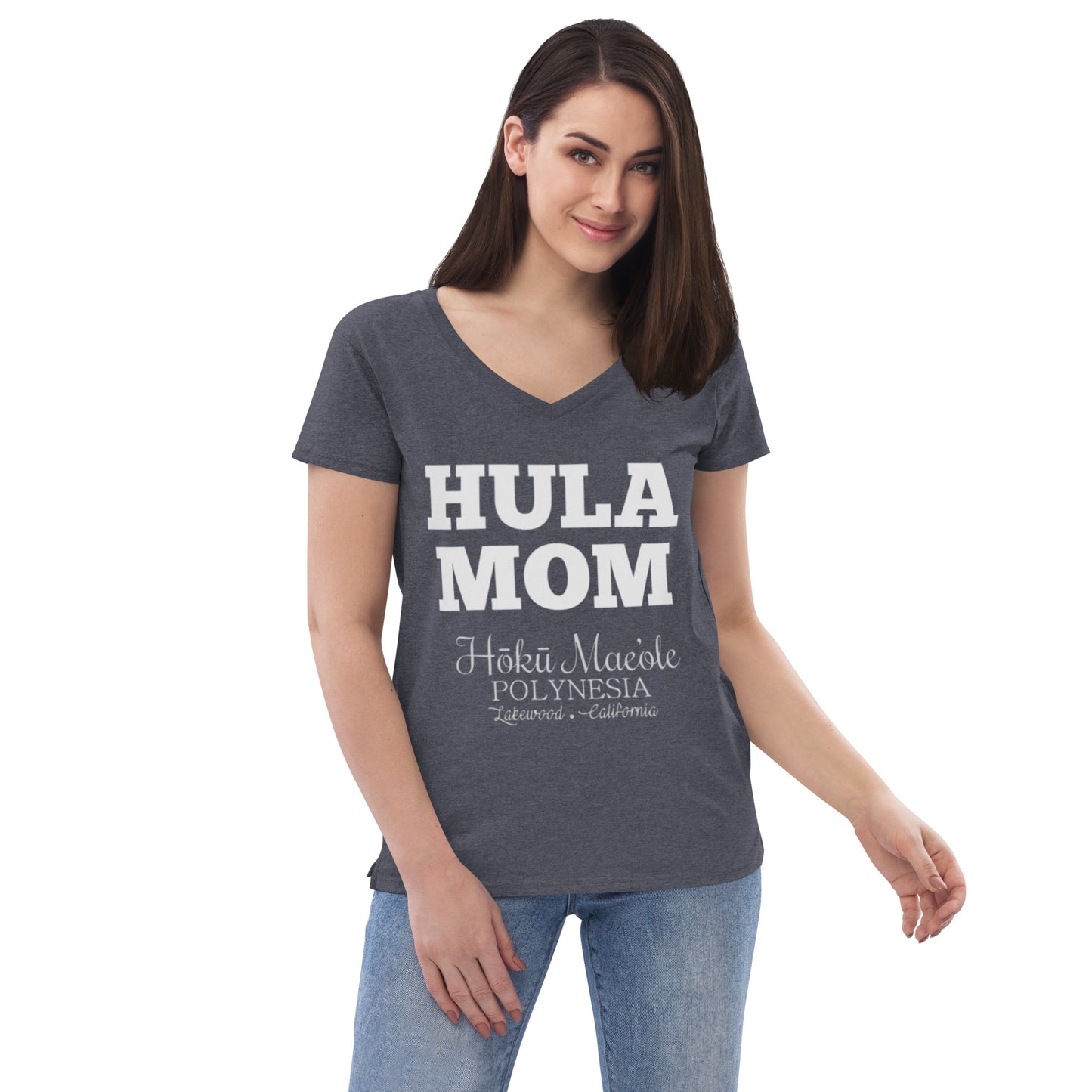 HULA MOM - Women’s recycled v-neck t-shirt