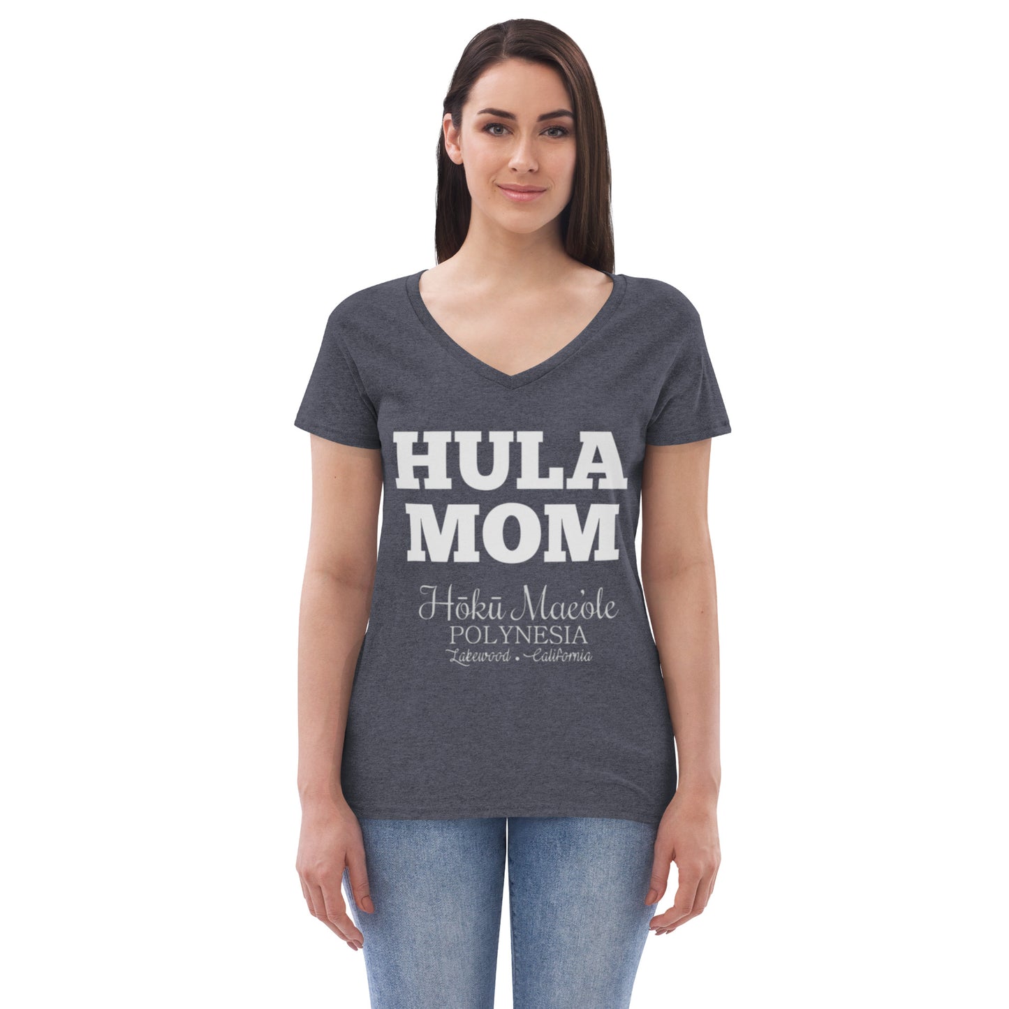 HULA MOM - Women’s recycled v-neck t-shirt