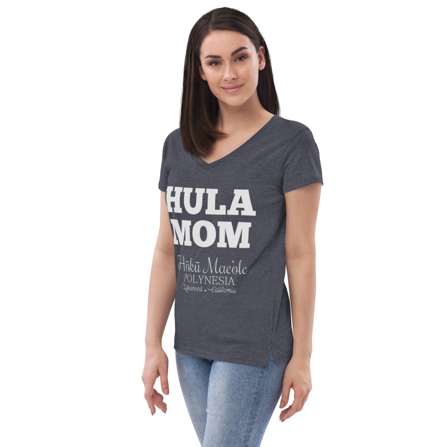 HULA MOM - Women’s recycled v-neck t-shirt